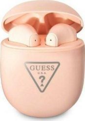 Słuchawki Guess Triangle Logo różowe (GUTWST82TRP). Czerwone słuchawki bezprzewodowe Guess. Za 152.78 zł.
