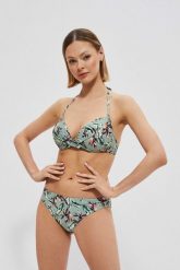 Dół od bikini patynowy. Zielone stroje kąpielowe damskie MOODO, l, bez wzorów, z elastanu. W wyprzedaży za 13.49 zł.