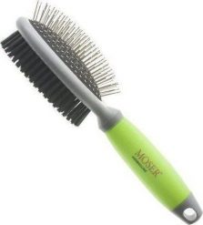 Moser Szczotka dwustronna owalna dla psów i kotów, stal/nylon, 24cm, szarozielona. Golarki i trymery Moser. Za 53.98 zł.