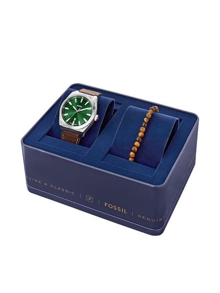 Fossil Zegarek FS6080SET Brązowy. Brązowe, analogowe zegarki męskie FOSSIL, bez wzorów. Za 729.99 zł.