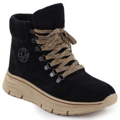 Skórzane botki damskie na platformie czarne Filippo DBT7290. Czarne botki damskie Filippo, bez wzorów, ze skóry, bez obcasa, na platformie, bez zapięcia. Za 135.99 zł.