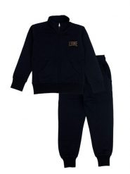 Bluza z pełny zamek błyskawiczny na co dzień. Czarne bluzy damskie LEONE 1947 APPAREL, bez wzorów, z dresówki, bez ramiączek, bez kaptura. Za 168.36 zł.