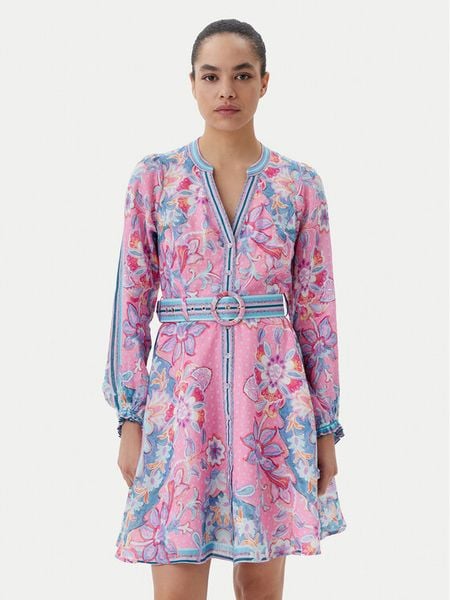 Hale Bob Sukienka letnia 4ZCA612A Różowy Regular Fit. Czerwone sukienki damskie Hale bob, na lato, xs, bez wzorów, ze lnu, bez kołnierzyka, bez ramiączek. Za 1,079.00 zł.