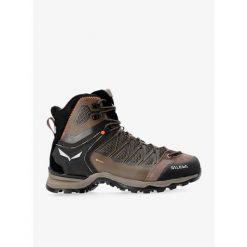 Buty trekkingowe Salewa Mountain Trainer Lite Mid GTX. Brązowe trekkingi męskie Salewa, bez zapięcia. Za 949.99 zł.
