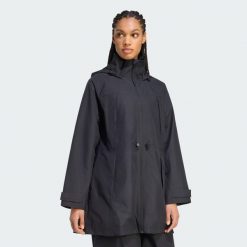 Parka City Rain. Czarne parki damskie Adidas, m, bez wzorów, z materiału, bez kaptura. Za 749.00 zł.