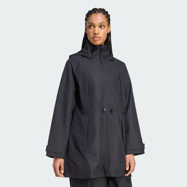 Parka City Rain. Czarne parki damskie Adidas, m, bez wzorów, z materiału, bez kaptura. Za 749.00 zł.