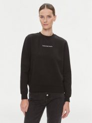 Calvin Klein Jeans Bluza Institutional J20J222548 Czarny Regular Fit. Czarne bluzy damskie Calvin Klein Jeans, m, bez wzorów, z bawełny, bez ramiączek, bez kaptura. Za 289.99 zł.