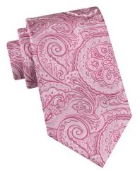 Klasyczny Krawat Męski - Chattier - Różowy ze Wzorem Orientalnym. Czerwone krawaty i muchy Chattier, bez wzorów, z tkaniny, eleganckie. Za 49.00 zł.