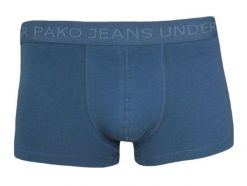 Klasyczne Męskie Bokserki, Bawełna z Elastanem, Niebieskie, Obcisłe. Niebieskie bokserki męskie Pako Jeans, bez wzorów, z bawełny. Za 33.00 zł.