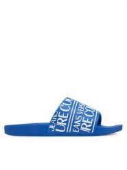 Versace Jeans Couture Klapki 78YA3SQ1 Niebieski. Niebieskie klapki męskie Versace Jeans Couture, bez wzorów, z jeansu, bez zapięcia. Za 189.99 zł.