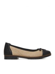 Rieker Baleriny 45358-60 Beżowy. Brązowe balerinki damskie Rieker, bez wzorów, z materiału, bez obcasa, bez zapięcia. Za 319.99 zł.