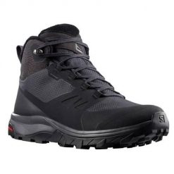 Buty do chodzenia damskie Salomon Outsnap Cswp. Czarne obuwie trekkingowe damskie Salomon, z gumy, za kostkę, bez zapięcia. Za 529.00 zł.