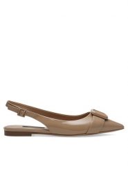 GINO ROSSI Baleriny AGORA-V1166-01-1 Beżowy. Brązowe balerinki damskie Gino Rossi, bez wzorów, z lakierowanej skóry, bez obcasa, bez zapięcia. Za 239.99 zł.