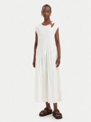 Liu Jo Sport Sukienka codzienna TA6237 J3855 Kremowy Relaxed Fit. Białe sukienki damskie Liu Jo Sport, na co dzień, s, bez wzorów, z bawełny, sportowe, bez kołnierzyka, bez ramiączek, proste. Za 599.99 zł.
