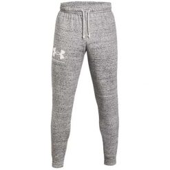 Spodnie męskie Under Armour Ua Rival Terry Jogger. Szare spodnie sportowe męskie Under Armour, m, bez wzorów, z dresówki, na fitness i siłownię. Za 99.99 zł.