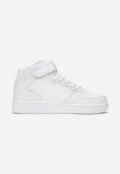 Białe Buty Sportowe Typu Sneakersy za Kostkę z Rzepem Rayanne. Białe buty sportowe męskie Born2be, bez wzorów, za kostkę, bez zapięcia. Za 54.99 zł.