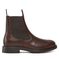 Sztyblety Gant. Brązowe botki męskie GANT, bez wzorów, bez obcasa, bez zapięcia. Za 463.99 zł.