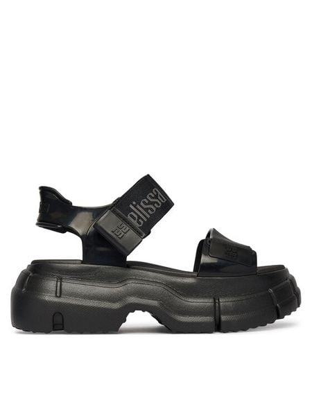 Melissa Sandały Melissa Pulse Ad 36854 Czarny. Czarne sandały damskie Melissa, bez wzorów, z tworzywa sztucznego, bez obcasa, na koturnie, bez zapięcia. Za 404.99 zł.