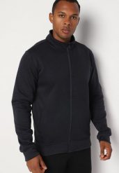 Granatowa Bluza Polarowa z Suwakiem Pinovia. Niebieskie bluzy sportowe męskie Born2be, m, bez wzorów, z polaru, bez kaptura. Za 54.99 zł.