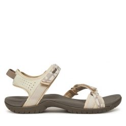 Sandały Teva. Brązowe sandały damskie Teva, bez wzorów, bez obcasa, bez zapięcia. Za 219.99 zł.