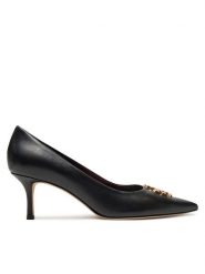 Tory Burch Półbuty Eleanor Pump 157963 Czarny. Czarne półbuty damskie Tory Burch, bez wzorów, ze skóry, bez obcasa, na obcasie, bez zapięcia. Za 1,849.00 zł.