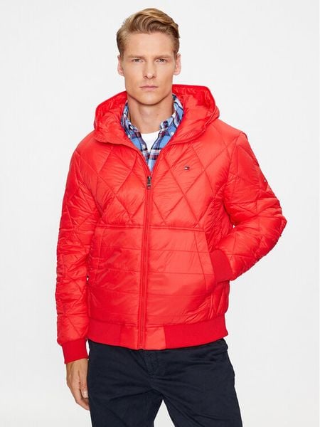 Tommy Hilfiger Kurtka przejściowa MW0MW32766 Czerwony Regular Fit. Czerwone kurtki męskie Tommy Hilfiger, m, bez wzorów, z syntetyku, bez kaptura. Za 729.99 zł.