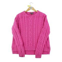 Second life - Sweter damski różowy - Stan dobry. Czerwone swetry nierozpinane damskie Ralph Lauren, bez wzorów, sportowe, bez kołnierzyka, bez ramiączek. Za 114.98 zł.