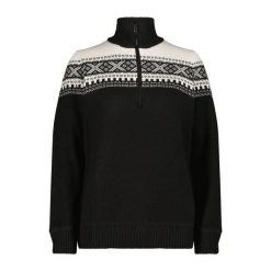 Sweter z dzianiny komfortowy damski CMP. Czarne swetry nierozpinane damskie CMP, s, bez wzorów, z dzianiny, bez kołnierzyka, bez ramiączek. Za 372.50 zł.
