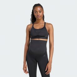 Biustonosz Powerimpact Luxe Medium-Support Maternity. Czarne bielizna sportowa damska Adidas, plus size, bez wzorów, z materiału. W wyprzedaży za 168.35 zł.