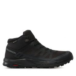 Trekkingi Salomon. Czarne botki męskie Salomon, bez wzorów, sportowe, bez obcasa, bez zapięcia. Za 579.99 zł.