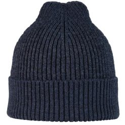 Czapka sportowa Running z odblaskiem z wełny merino active beanie. Niebieskie czapki damskie Buff, bez wzorów, z wełny. Za 179.99 zł.