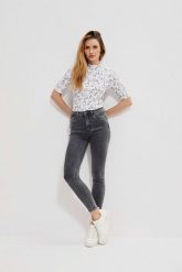 Jeansy push up. Szare jeansy damskie MOODO, bez wzorów, z bawełny, długie. W wyprzedaży za 69.99 zł.