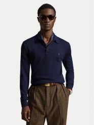 Polo Ralph Lauren Sweter 710941104001 Granatowy Regular Fit. Niebieskie swetry męskie Polo Ralph Lauren, m, bez wzorów, z wełny, bez kołnierzyka, bez ramiączek. Za 989.99 zł.