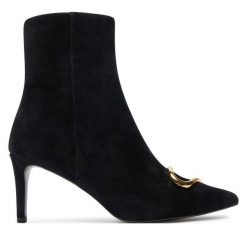 Botki Coccinelle. Czarne botki damskie Coccinelle, bez wzorów, bez obcasa, na szpilce, bez zapięcia. Za 1,249.00 zł.