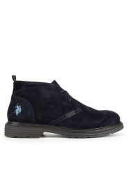 U.S. Polo Assn. Trzewiki LORENZ002M/DS1 Granatowy. Niebieskie botki męskie U.S. Polo Assn., bez wzorów, ze skóry, bez obcasa, bez zapięcia. Za 379.99 zł.