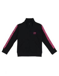 Bluza z zamek błyskawiczny na co dzień na siłownię. Czarne bluzy damskie LEONE 1947 APPAREL, bez wzorów, z bawełny, bez ramiączek, z kapturem. Za 126.26 zł.