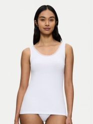 Triumph Top Feel Of Cotton 10224975 Biały Slim Fit. Białe topy damskie Triumph, bez wzorów, z bawełny, bez kołnierzyka, bez ramiączek. Za 70.00 zł.