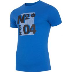 T-shirt męski TSM011 - kobalt. T-shirty męskie 4F, m, bez wzorów, bez kołnierzyka, bez ramiączek. W wyprzedaży za 34.99 zł.