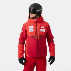 Kurtka narciarska Helly Hansen Kvitfjell Race. Czerwone kurtki sportowe męskie Helly Hansen, na zimę, m, bez wzorów, bez kaptura, narciarskie. W wyprzedaży za 2,298.50 zł.