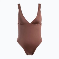 Strój kąpielowy jednoczęściowy damski ROXY Silky Island. Brązowe stroje kąpielowe damskie Roxy, l, bez wzorów, z elastanu. Za 179.99 zł.