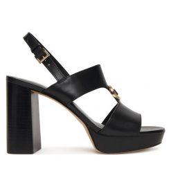 Sandały MICHAEL Michael Kors. Czarne kozaki damskie MICHAEL Michael Kors, bez wzorów, bez obcasa, na słupku, bez zapięcia. Za 739.99 zł.