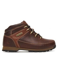 Trzewiki Timberland. Brązowe botki męskie Timberland, bez wzorów, bez obcasa, bez zapięcia. Za 729.99 zł.