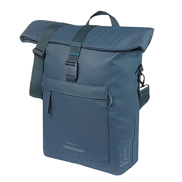 Torba rowerowa Brooklyn MIK Hooks, niebieska. Niebieskie torby na laptopa damskie BASIL, bez wzorów, z materiału. Za 422.40 zł.