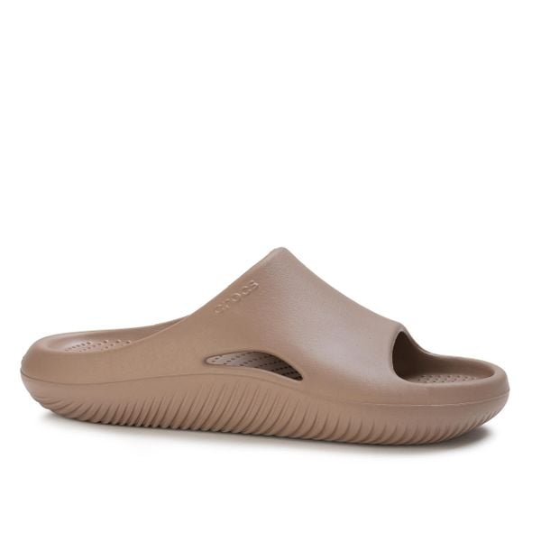 Klapki sportowe Crocs MELLOW RECOVERY SLIDE. Brązowe klapki damskie Crocs, na lato, bez wzorów, z materiału, sportowe, bez obcasa, bez zapięcia. Za 159.00 zł.