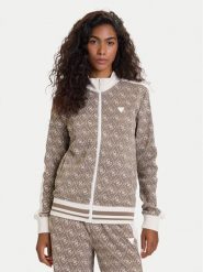 Guess Bluza V5BQ16 K1990 Brązowy Regular Fit. Brązowe bluzy damskie Guess, xl, z aplikacjami, z syntetyku, bez ramiączek, bez kaptura. Za 419.99 zł.