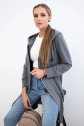 Bluza sukienkowa z kapturem grafit melanż. Bluzy damskie KESI, l, bez wzorów, z bawełny, bez ramiączek, z kapturem. Za 234.40 zł.