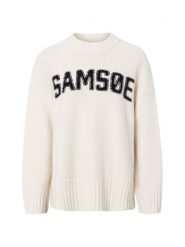 Samsøe Samsøe Sweter z zawartością wełny - Sakeiku Kobiety biały, S. Białe swetry nierozpinane damskie Samsøe & Samsøe, s, bez wzorów, z dzianiny, bez kołnierzyka, bez ramiączek. Za 999.95 zł.