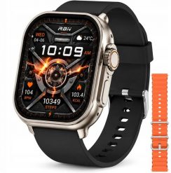 Smartwatch Rubicon Zegarek męski smartwatch prostokątny 2 paski rozmowy menu PL (RNCF17 NE). Zegarki męskie Rubicon, bez wzorów. Za 249.00 zł.