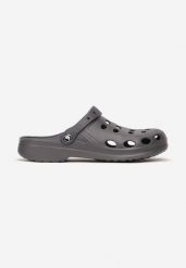 Szare Klapki Glassy. Szare klapki męskie Born2be, bez wzorów, z gumy, z okrągłym noskiem, bez zapięcia. Za 29.99 zł.