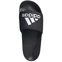 Klapki adidas Adilette Shower GZ3779 czarne. Czarne klapki męskie bez wzorów, z materiału, bez zapięcia. Za 193.88 zł.